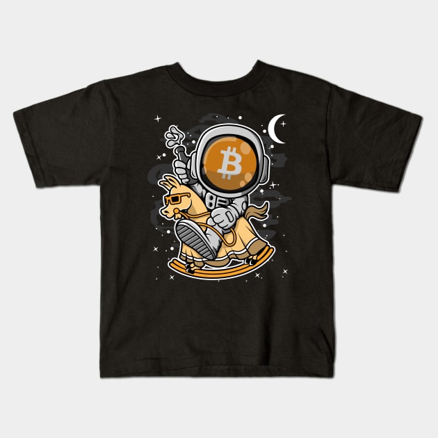 Astronaut Horse Bitcoin BTC Coin To The Moon Crypto Token Cryptocurrency Blockchain Wallet Birthday Gift For Men Women Kids Kids T-Shirt by Thingking About